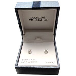 Diamond Brilliance 1/10 CT. T.W. Lab Diamond .25 inch Stud Earrings In Gift Box